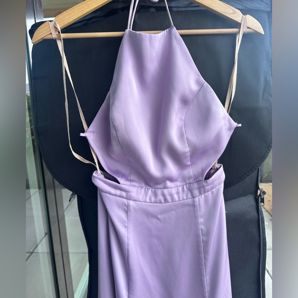 Fame & Partners Ada Lilac Halter Slit Maxi Gown - Picture 5 of 9